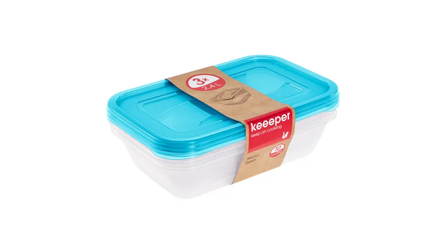 keeeper Frischhaltedosen Set Fredo Fresh 3-tlg. 2,4l fresh-blue transparent