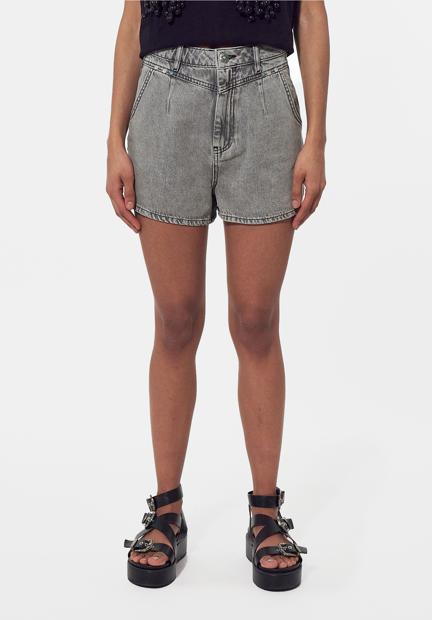SITA   Short en jean gris Femme