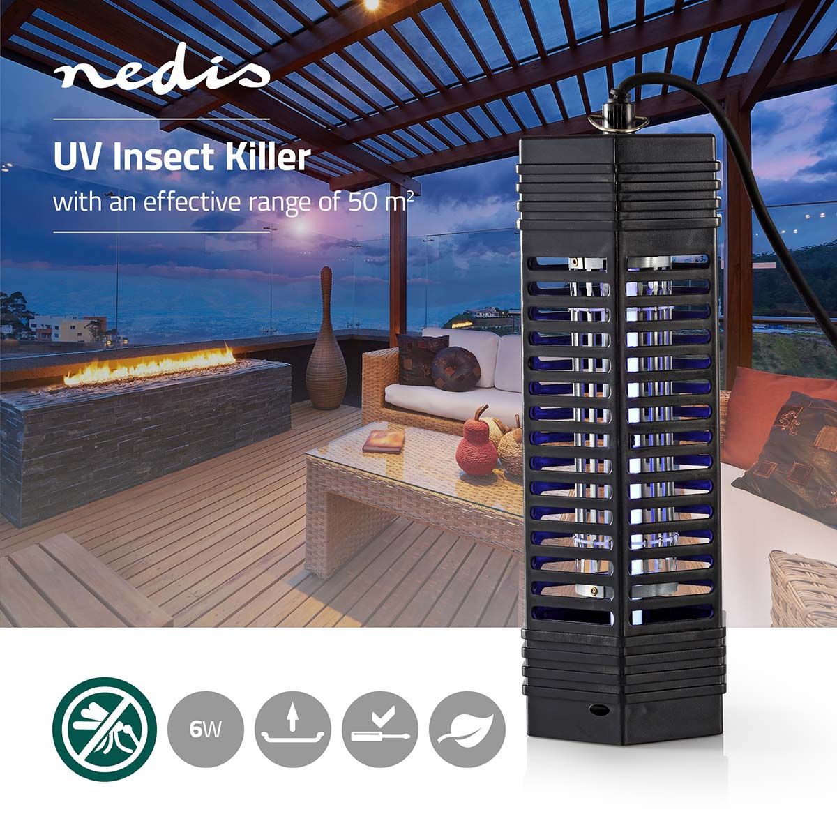 Nedis INKI110CBK6 Moskito Stop-Lichtfalle