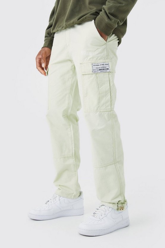 Cargo Ripstop Hose mit geradem Bein und Reißverschluss
