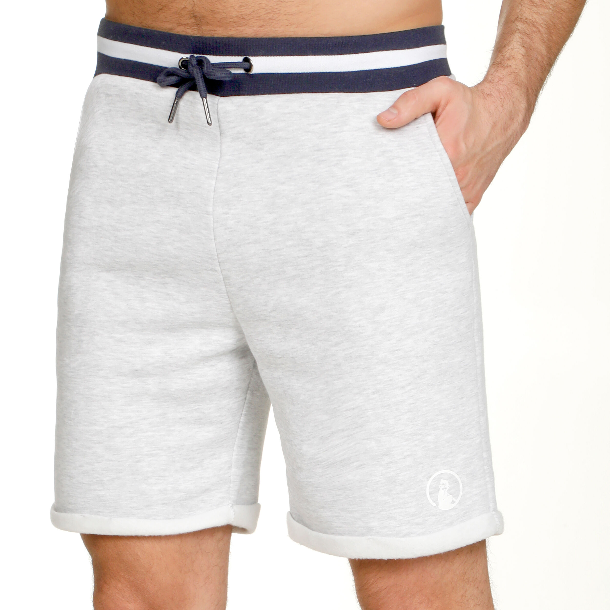 Basic Lifestyle Shorts Herren - Hellgrau, Dunkelblau