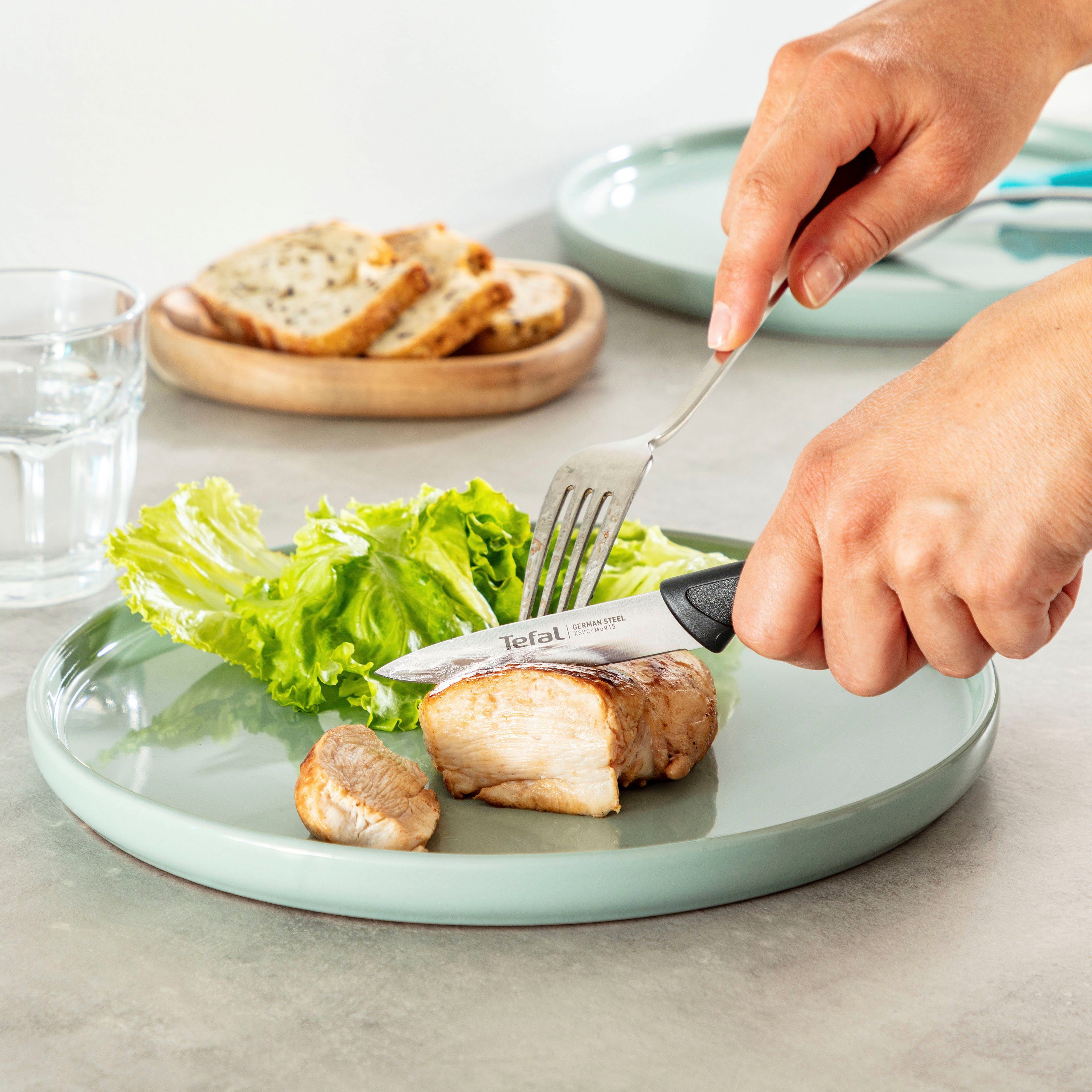 Tefal Messer-Set K2733S Colorfood (Set, 3-tlg), Edelstahl, korrosionsbeständig, ergonomisch, sicher