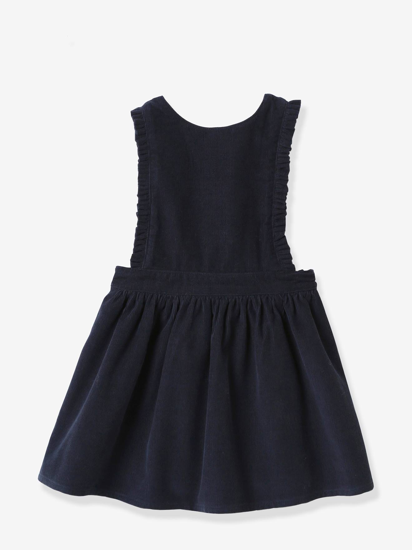 Robe tablier bébé CYRILLUS en velours marine