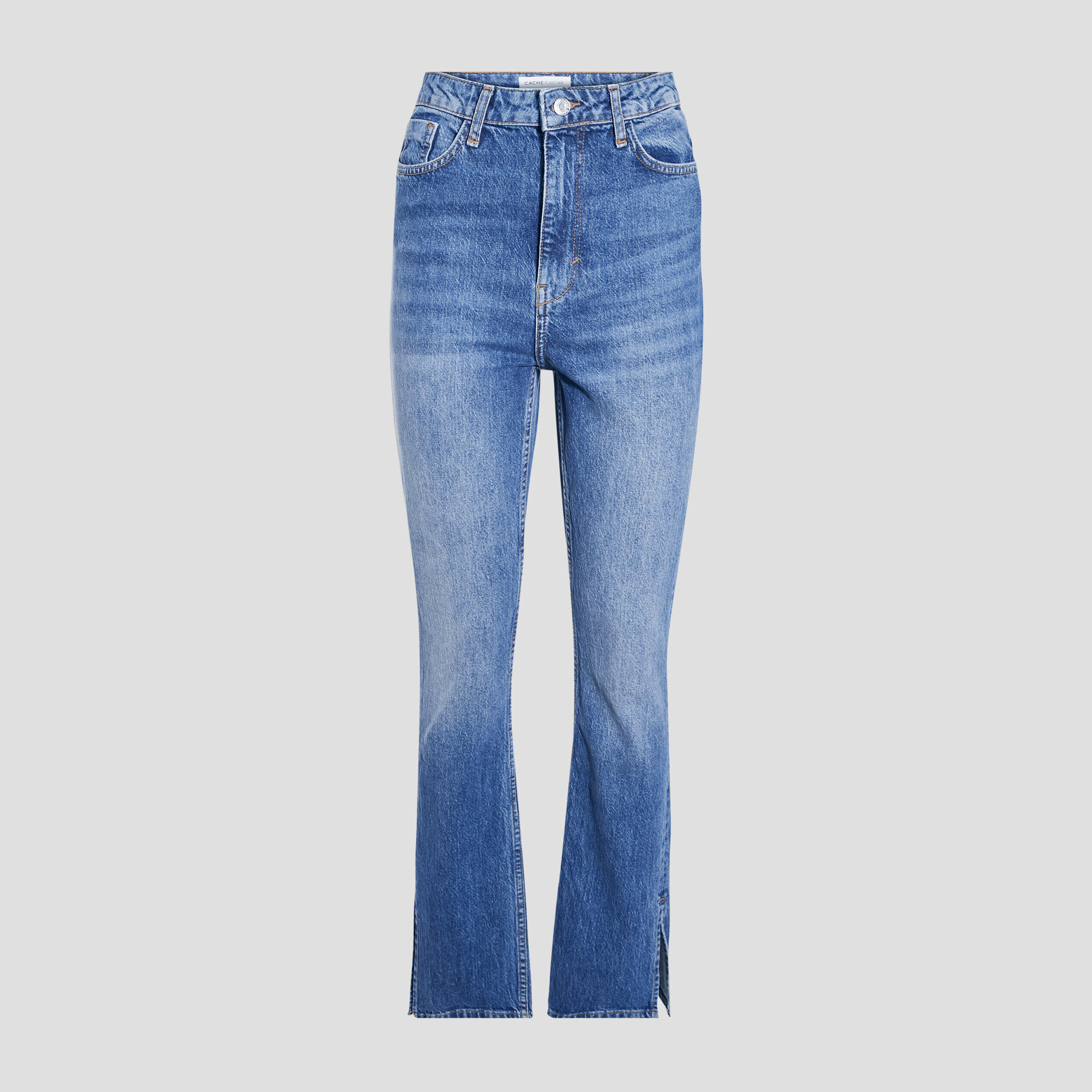 Jeans slim à fentes denim double stone femme | Cache Cache