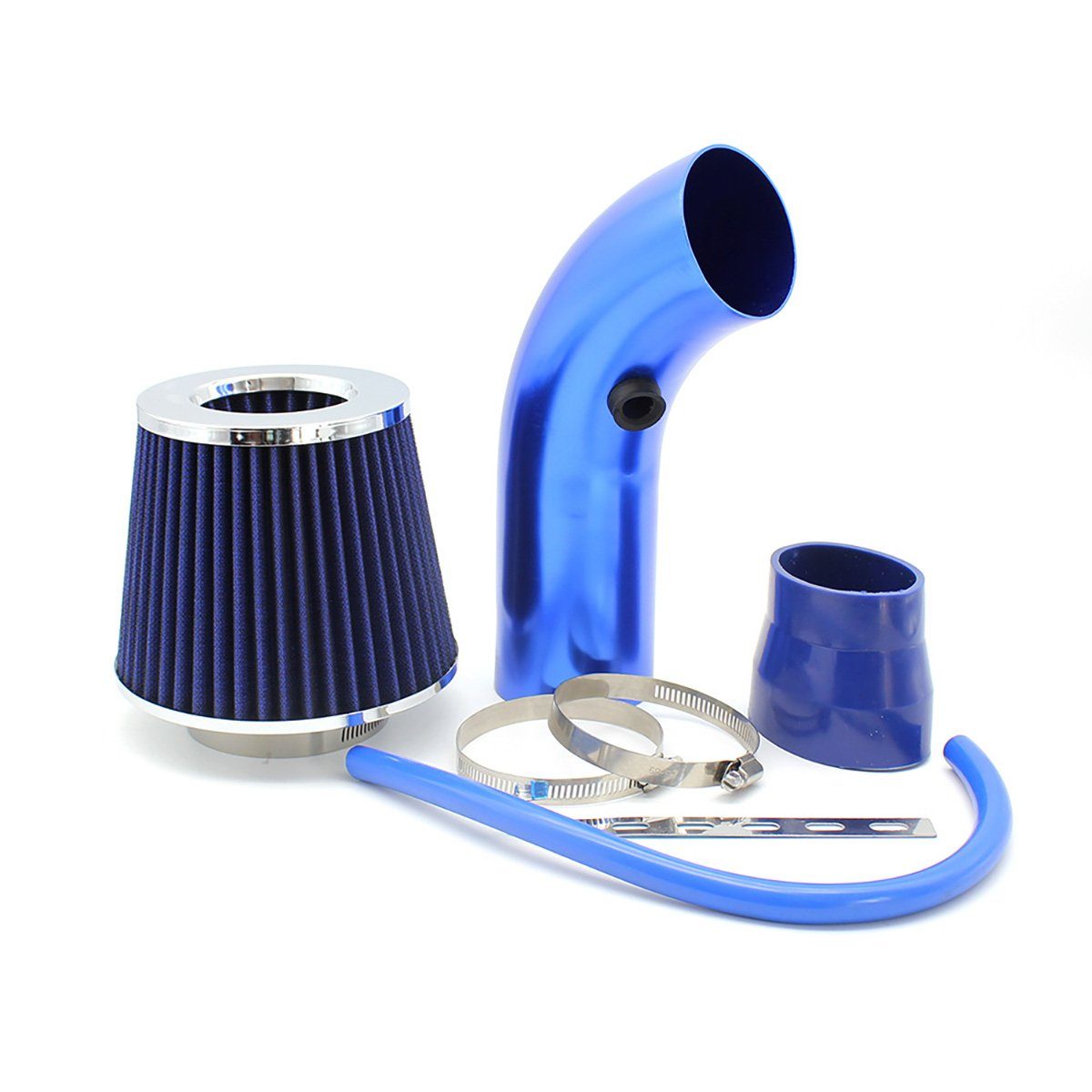 Yoyaxi Luftfilter Universeller Kaltluftansaugfilter für Autos, 76 mm (3 Zoll) mit Luftschlauch-Kit
