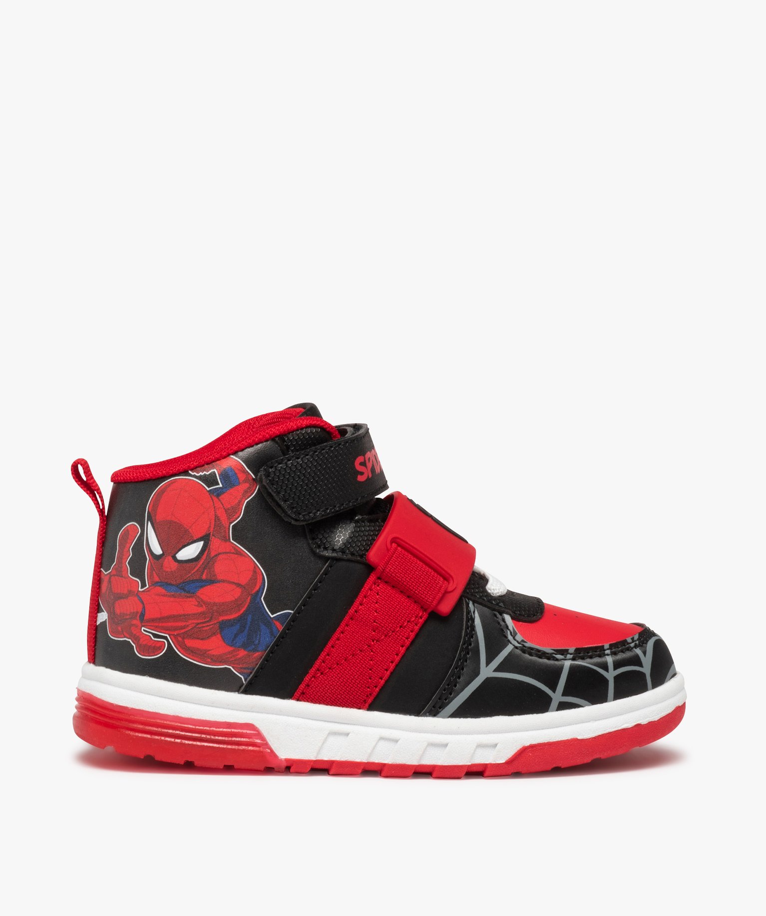 Baskets Garçon mid-cut à semelle lumineuse – SpiderMan noir | GEMO