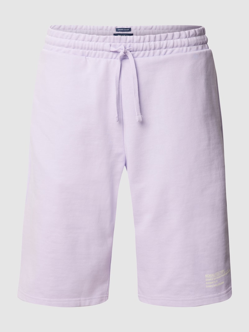 Sweatshorts mit Label-Print in lila