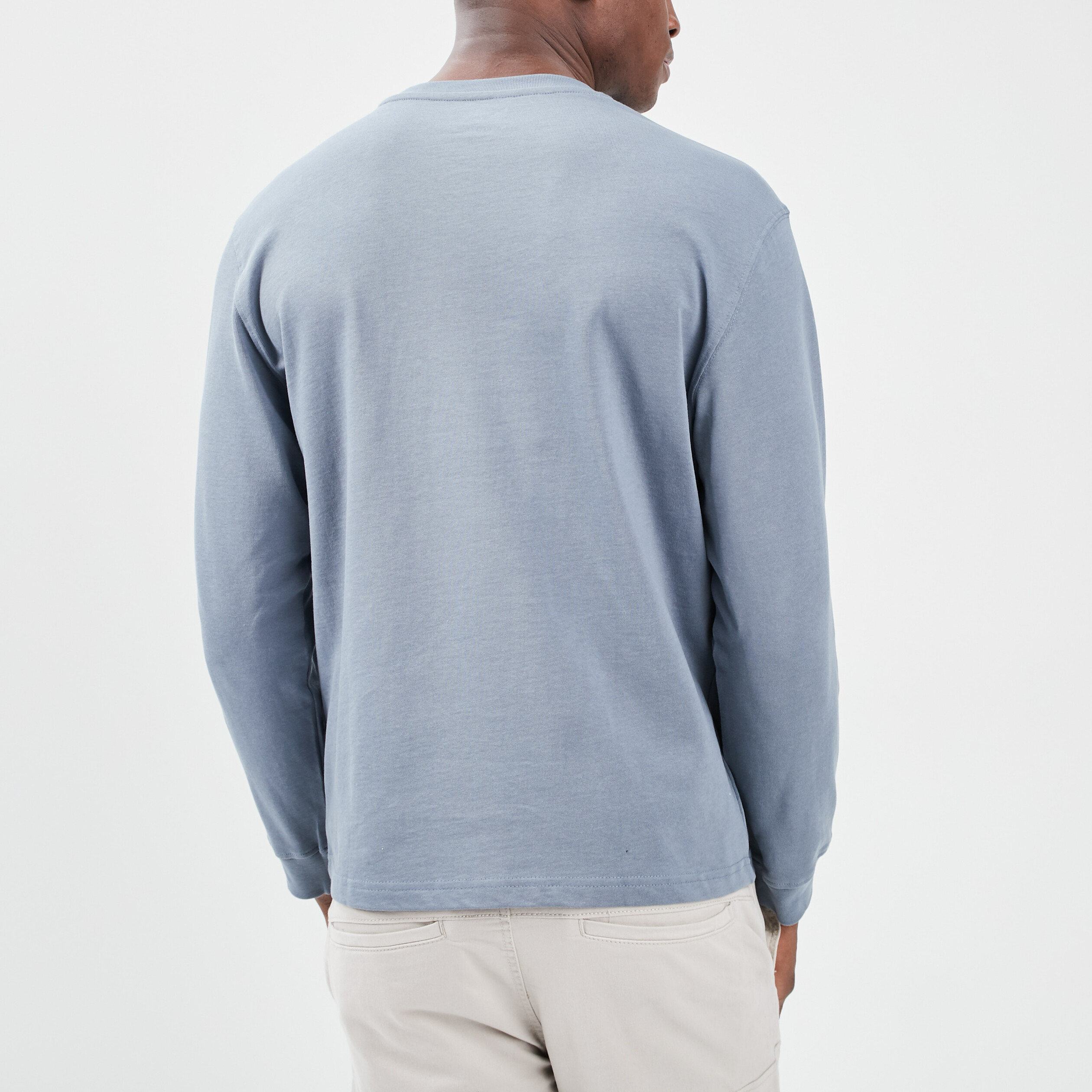 T-shirt manches longues bleu gris homme | La Halle