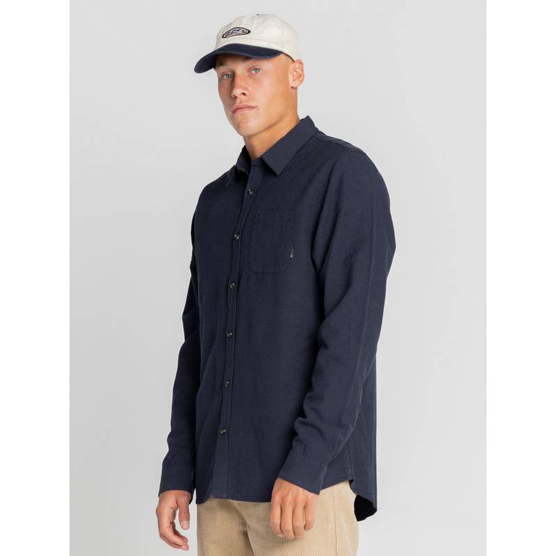 RUSTY OVERTONE LONG SLEEVE LINEN SHIRT Langarmhemd Herren