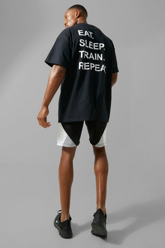 Man Active Oversize T-Shirt mit Repeat Print