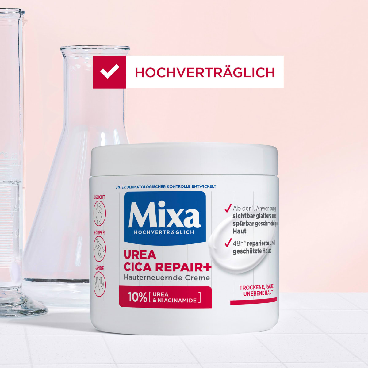 Pflegecreme Urea Cica Repair 10 % Urea & Niacinamide, 400 ml