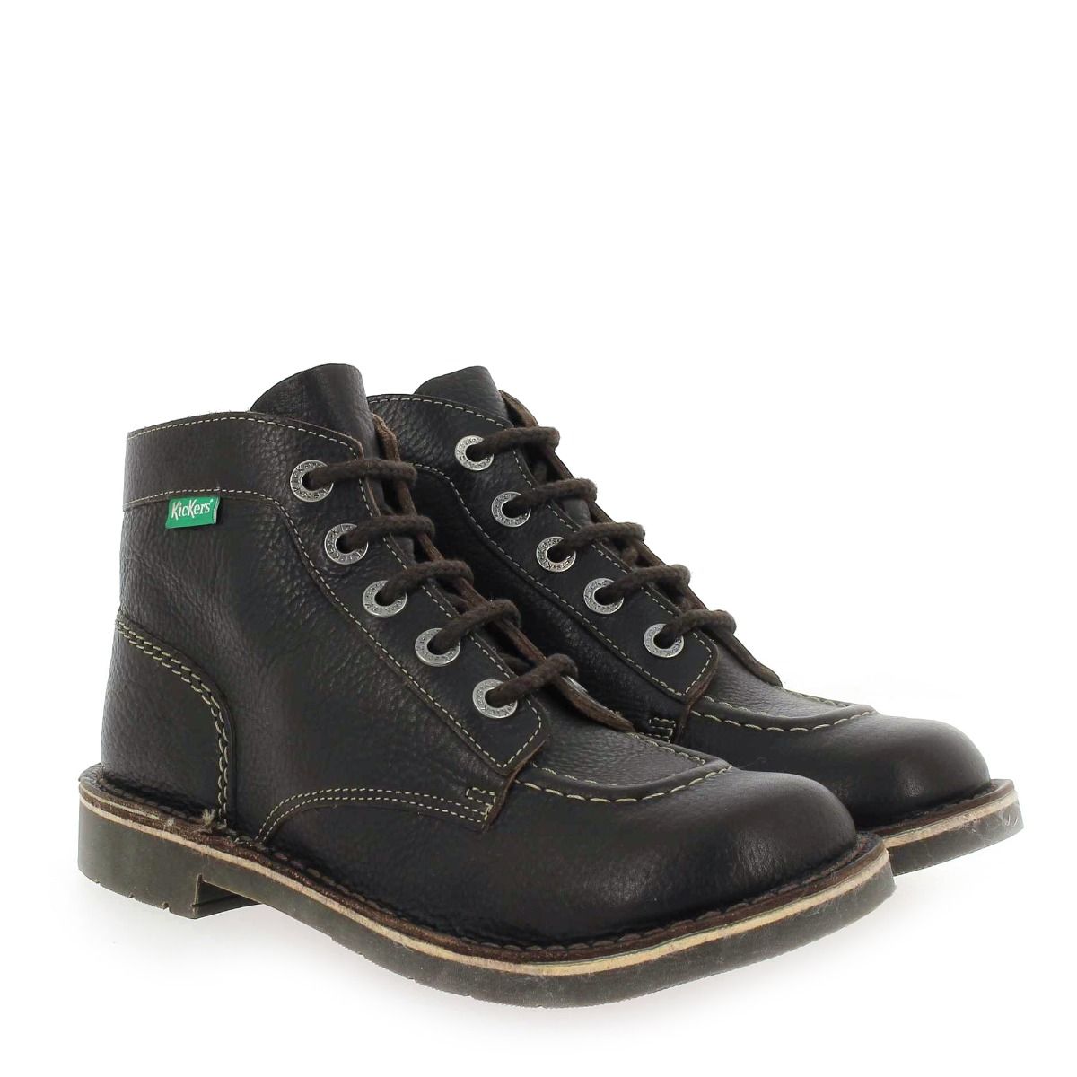 Kickers  KICK COLOR CUIR - Marron