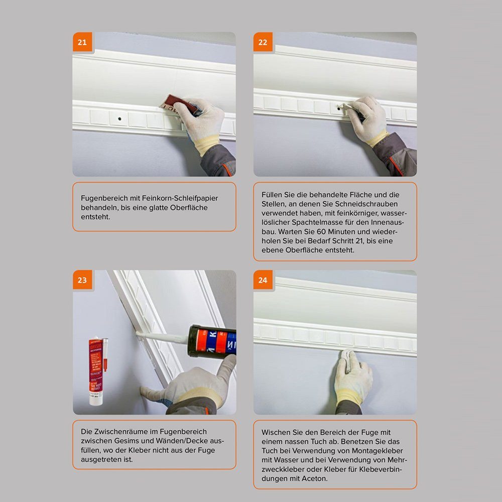 Licht-Trend Stuckleiste Dekor-Profil L Stuckleiste 1,2 m indirekt Wand oder Decke