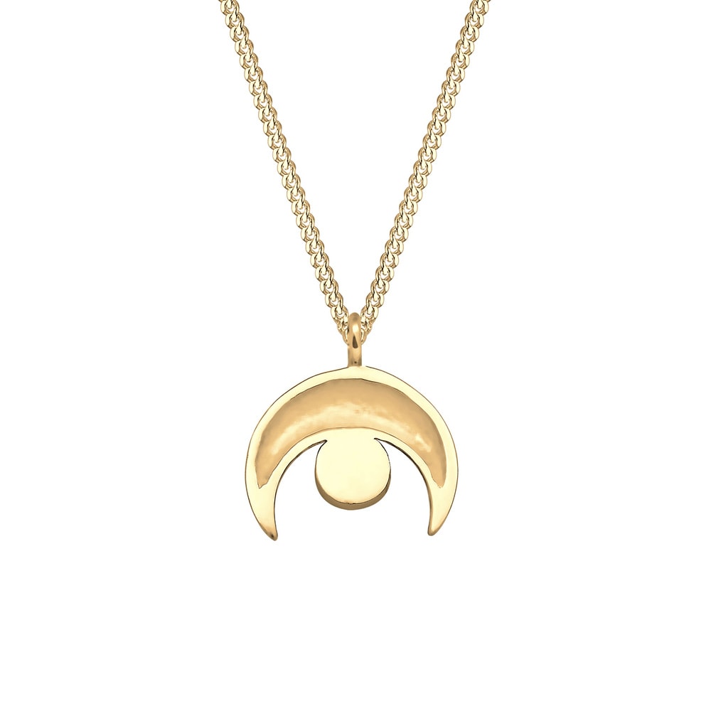Elli Elli Collier Femme Pendentif Demi Lune Pierre de Lune - (925/1000) Argent collier