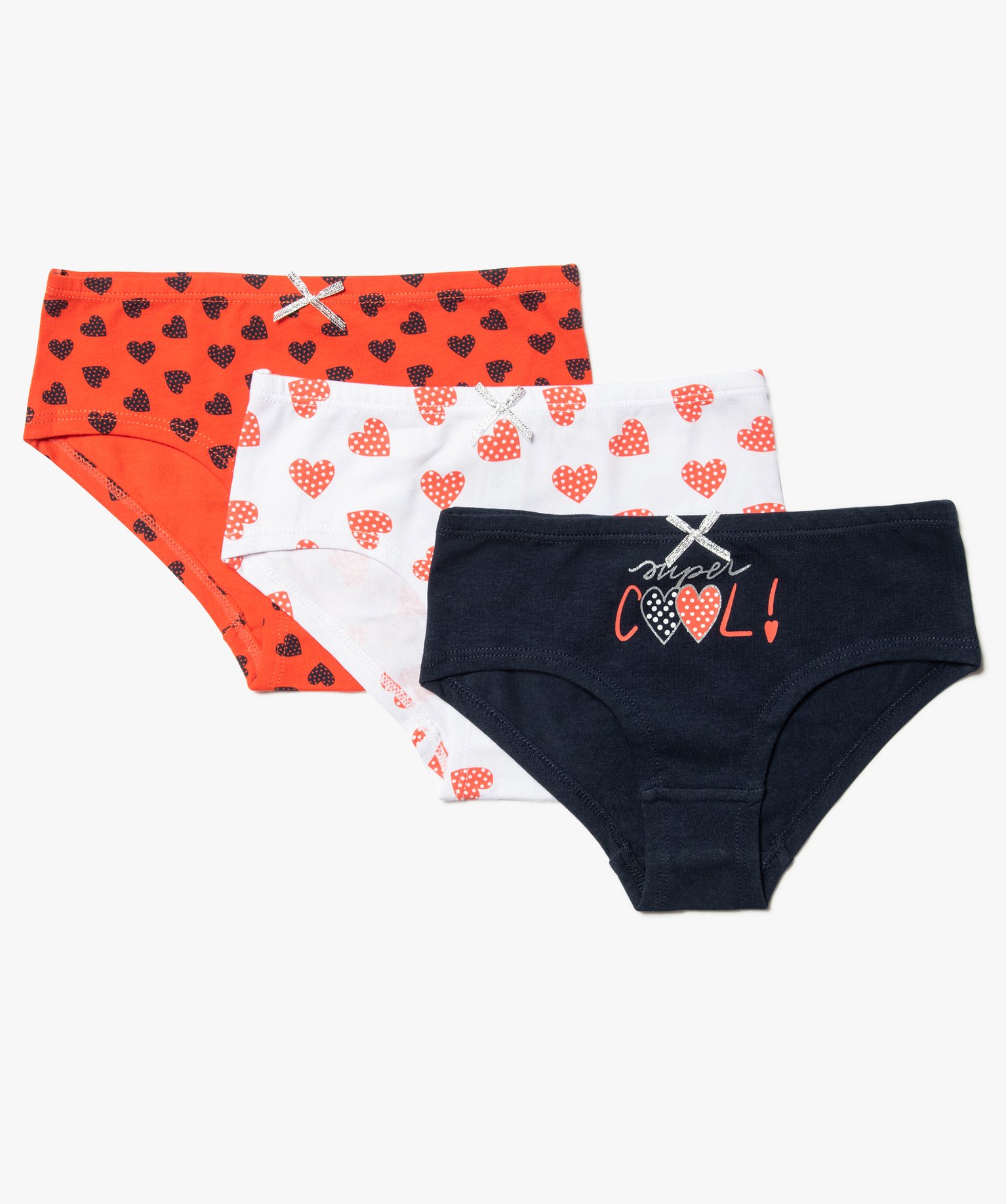 Shorties fille imprimés avec n?ud pailleté (lot de 3) multicolore | GEMO