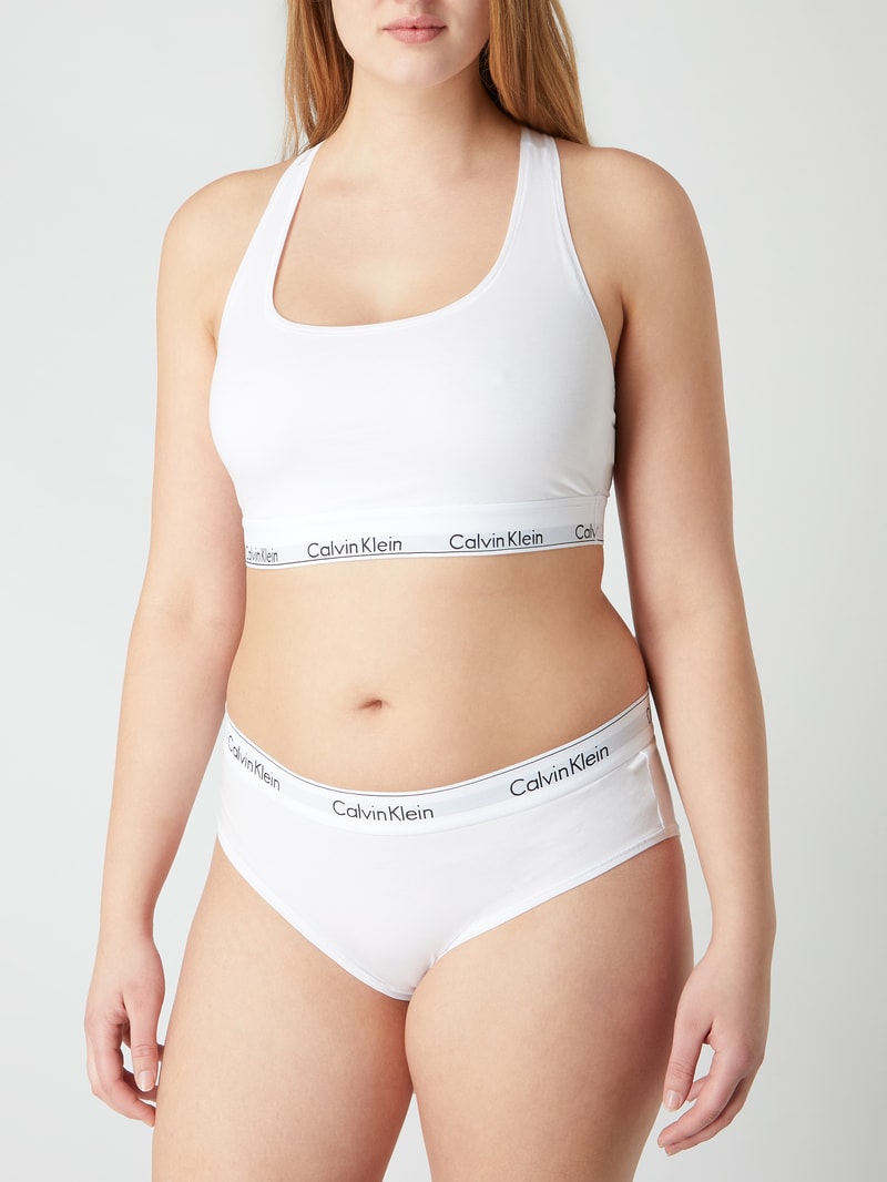 Bralette mit elastischem Logo-Bund in weiß