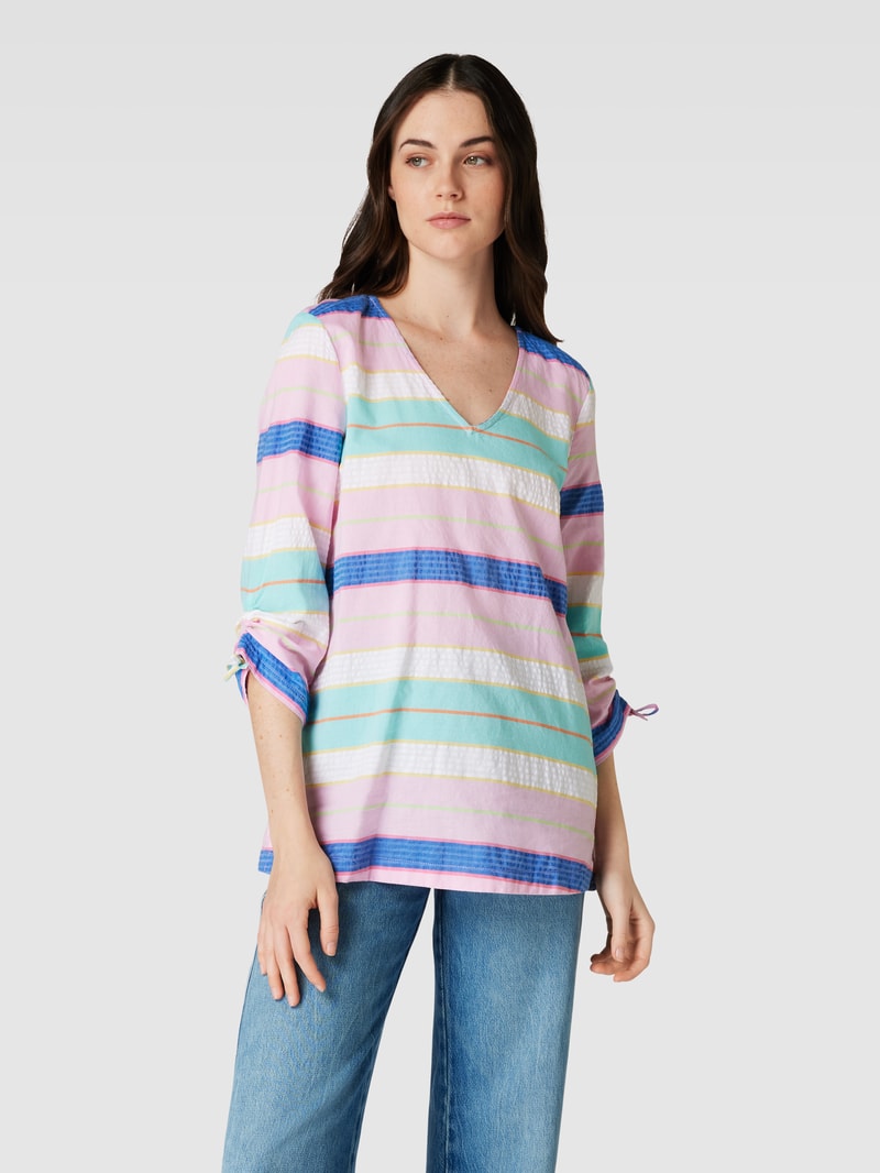 Blusenshirt mit Streifenmuster in weiß