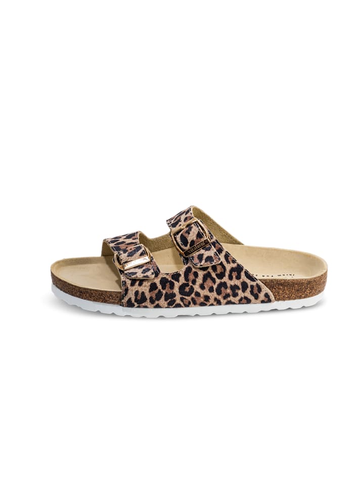 VITAFORM Veloursleder Pantoletten in leopard günstig kaufen