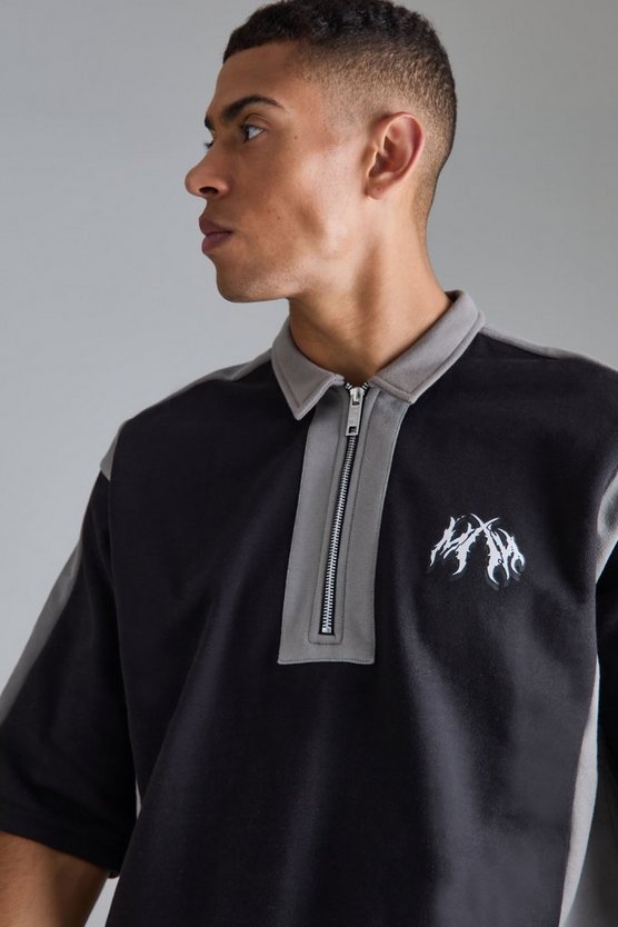 Oversize Colorblock Polo-Sweatshirt
