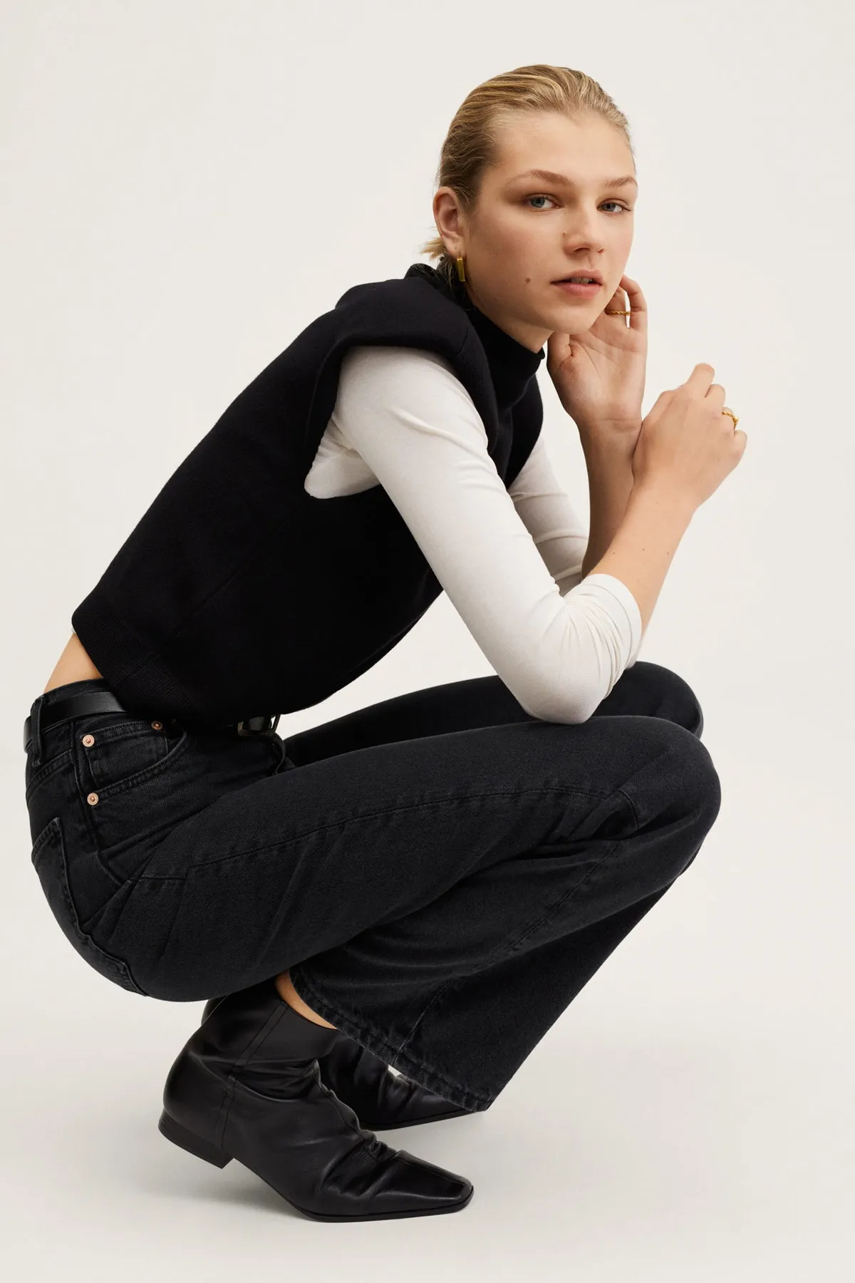 MANGO  27011118 Damen / Mädchen Schwarzer Denim