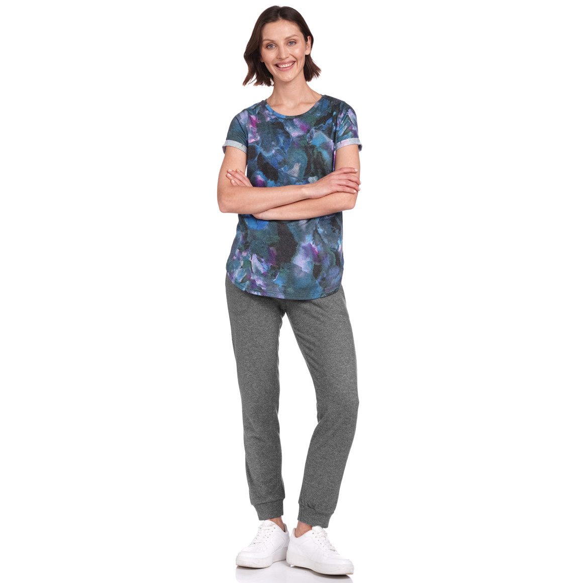 Damen Yoga-T-Shirt mit Rundhals
