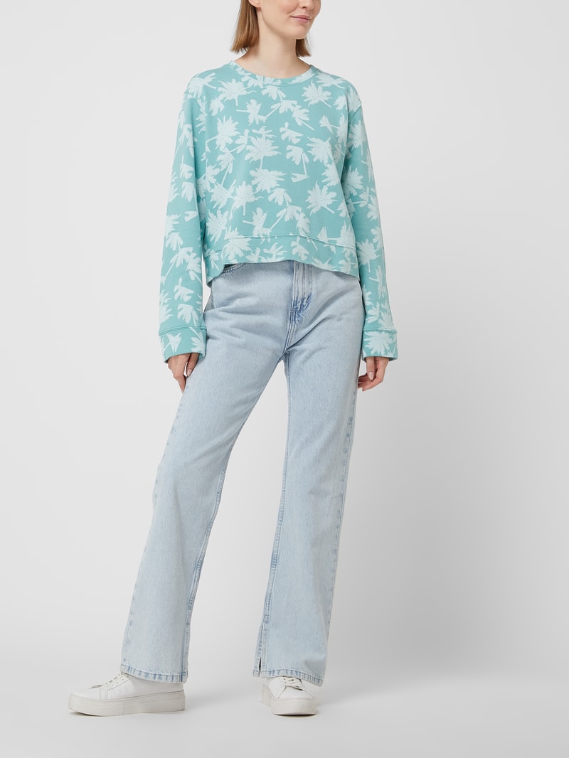 Sweatshirt mit Palmen-Prints in mint