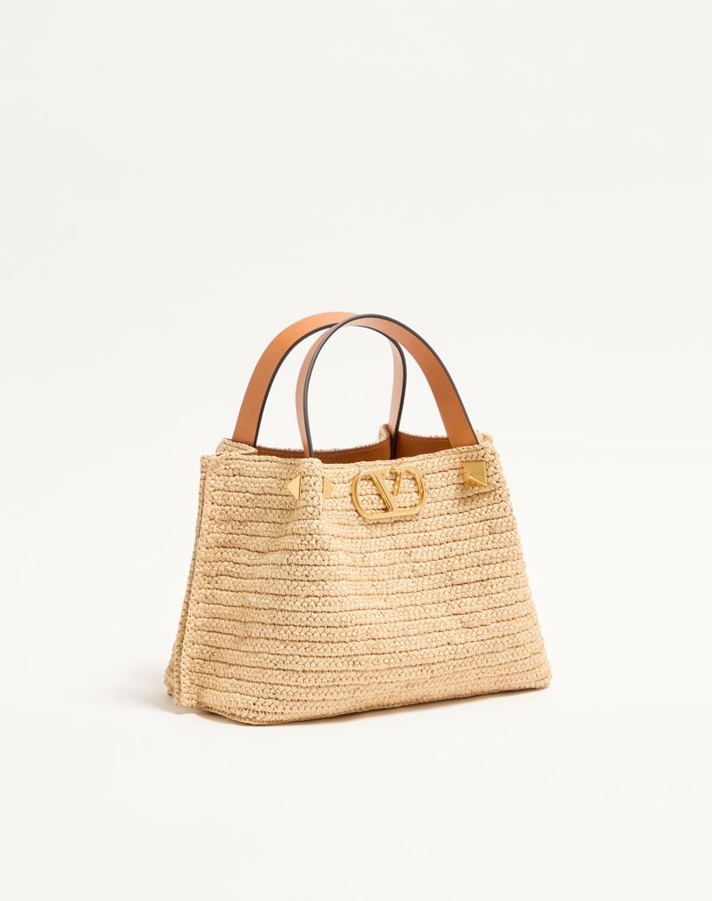 Valentino Garavani Lille Raffia indkøbstaske