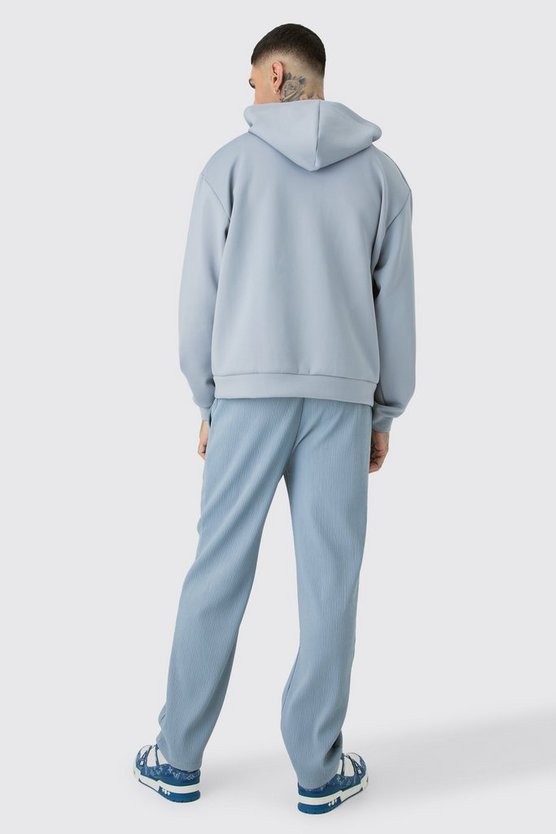 Tall kastiger Oversize Scuba Hoodie mit Reißverschluss