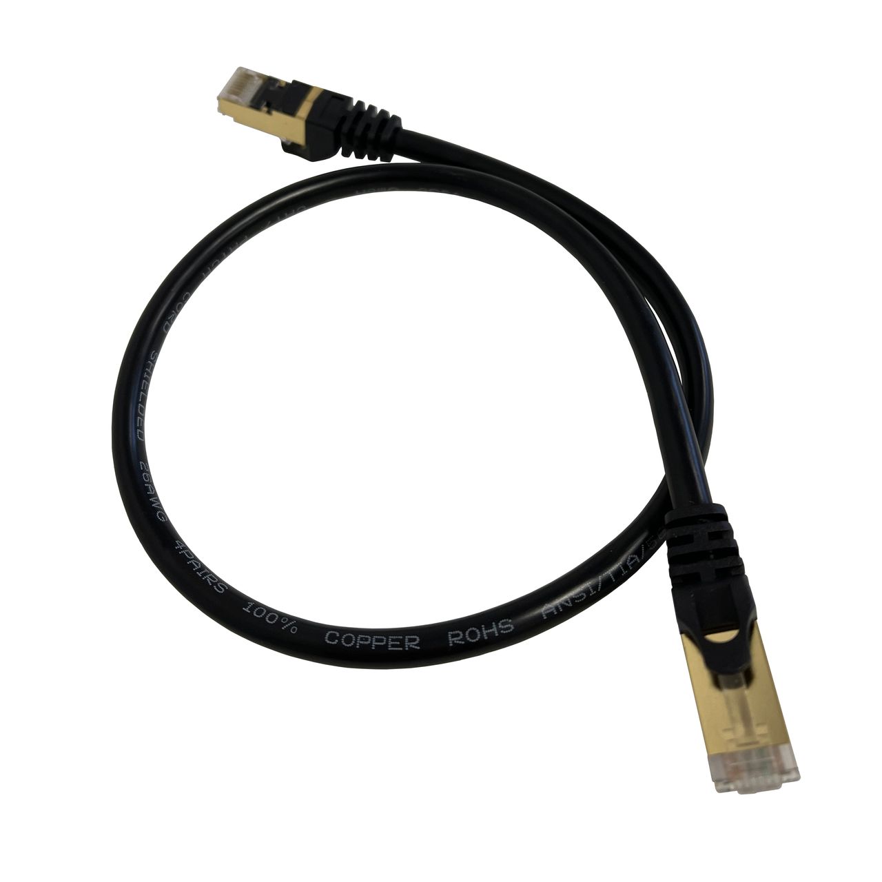 Vago-Tools CAT7 Patchkabel Netzwerkkabel schwarz 0,5m rund