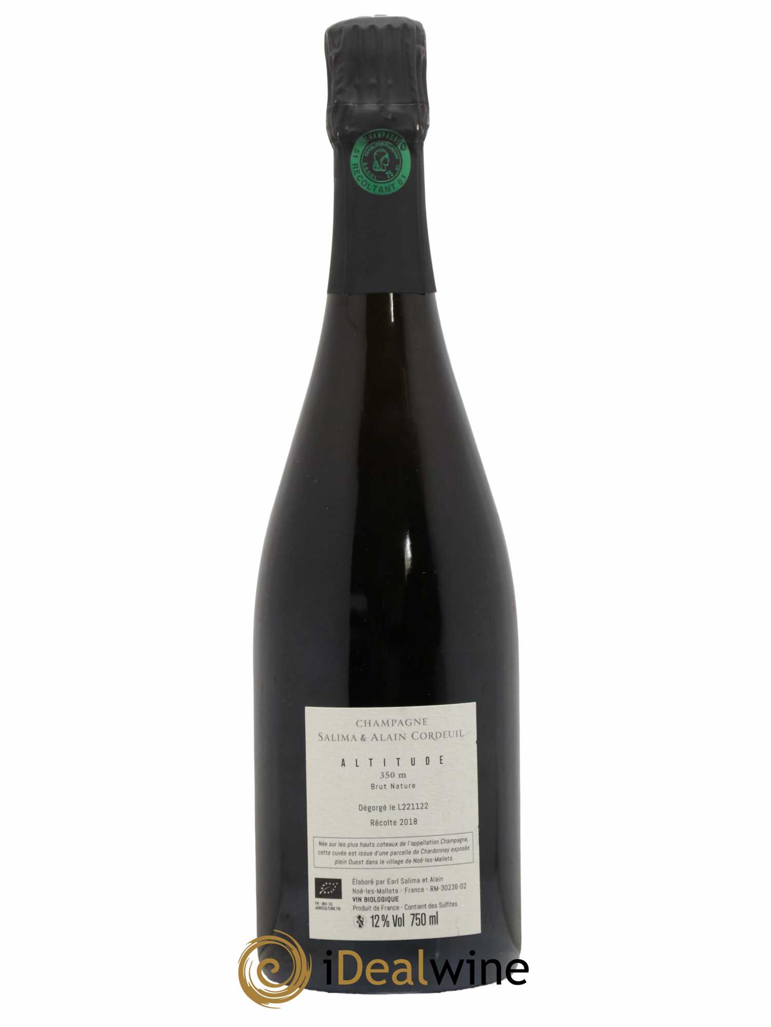 Champagne Altitude Cordeuil  2018 - Lot de 1 Bouteille