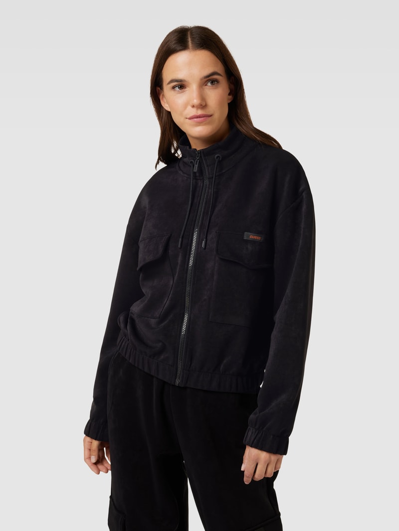 Sweatjacke mit Cargotaschen Modell 'EUPHEMIA' in schwarz