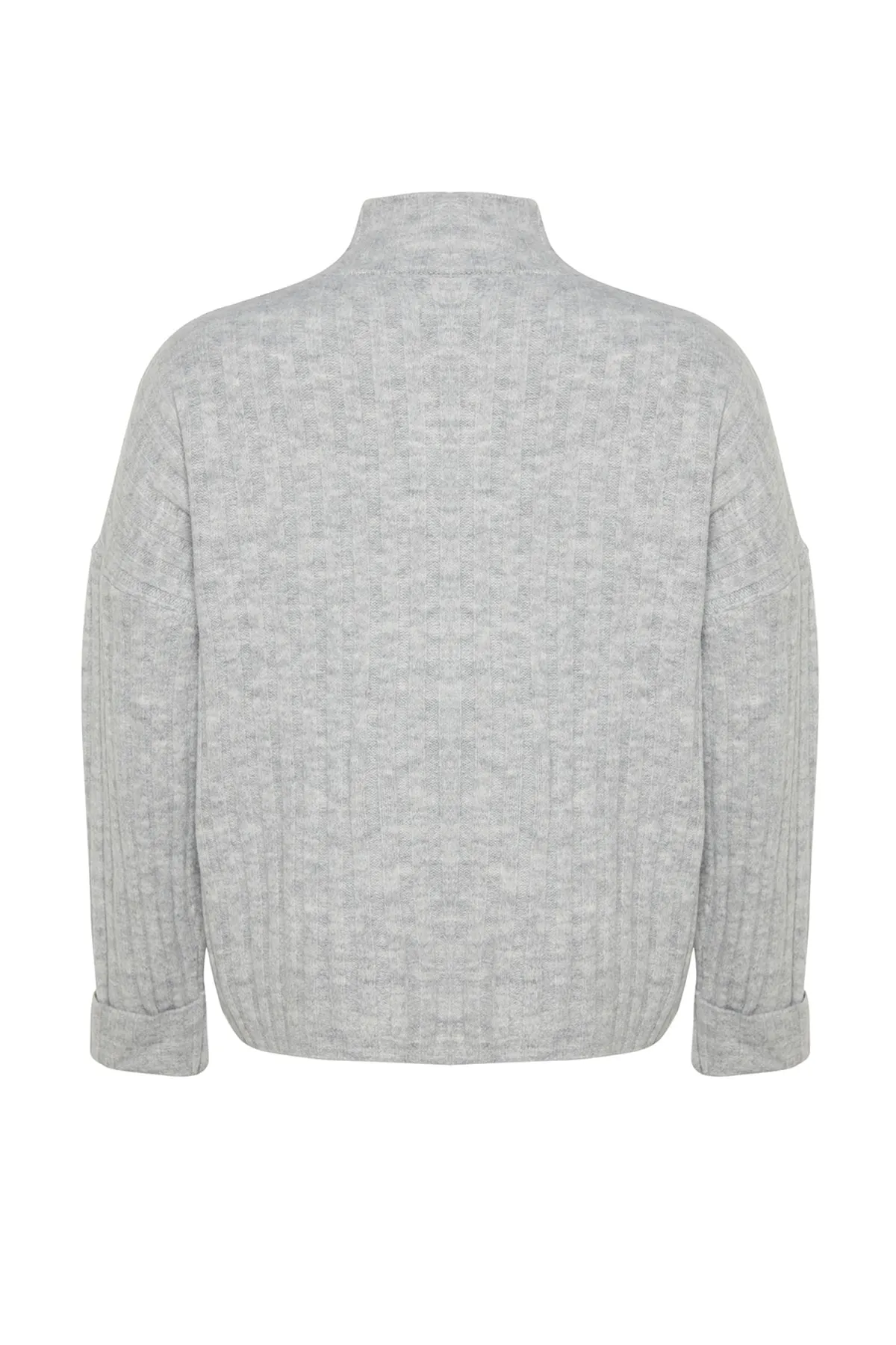 Trendyol Curve  Graue Strickjacke mit Knopfverschluss