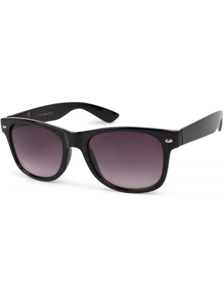 styleBREAKER Nerd Sonnenbrille in Schwarz glanz / Grau Verlauf günstig kaufen onesize