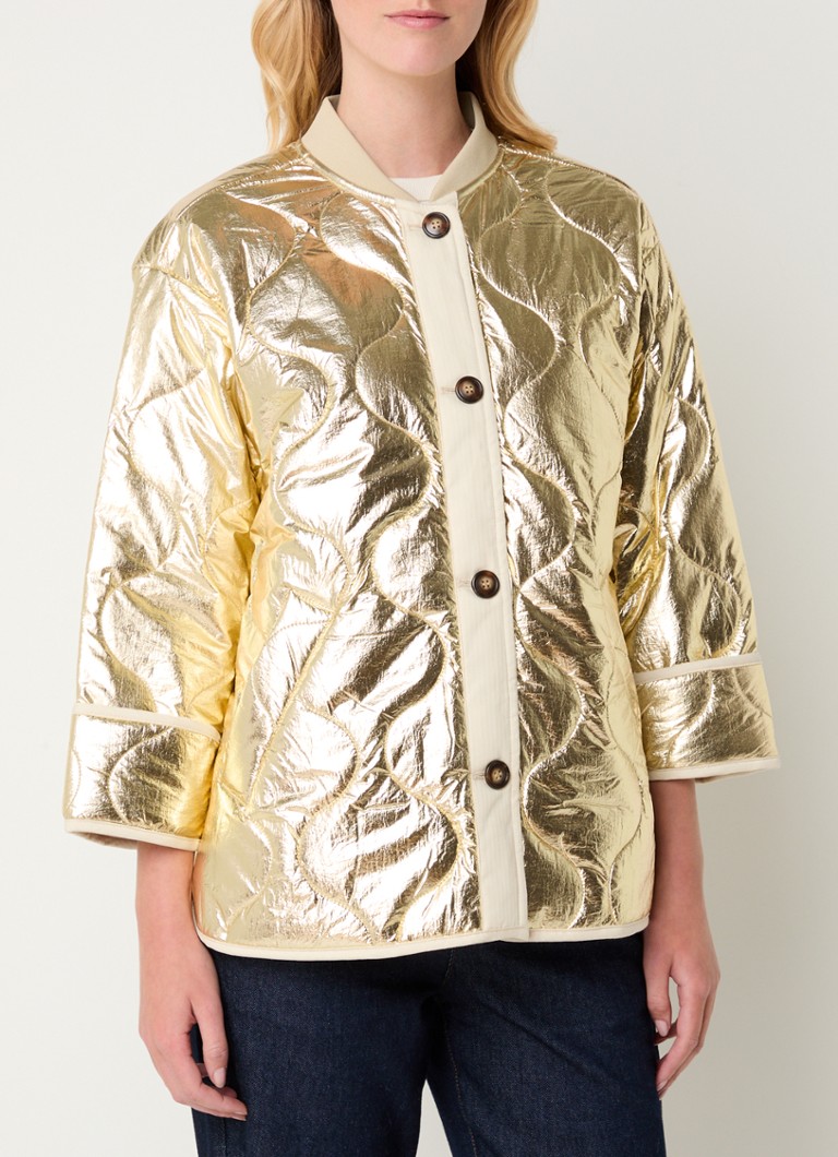 Summum Quilted jacket with quilt pattern and metallic finish
