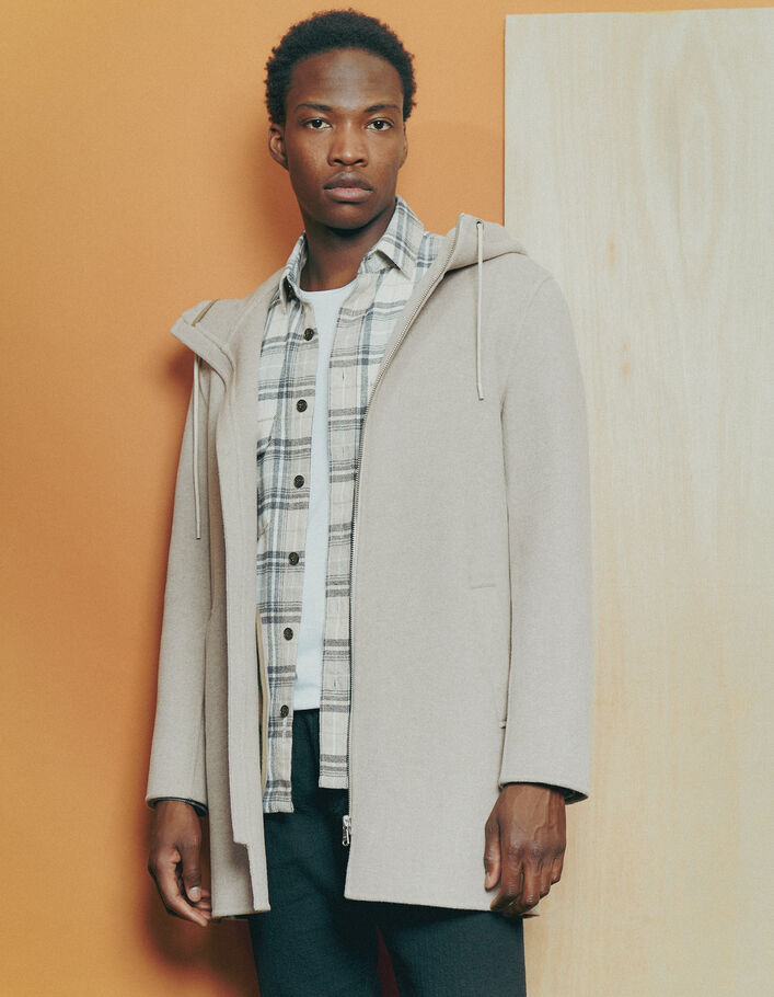 Manteau vison zippé à capuche Homme