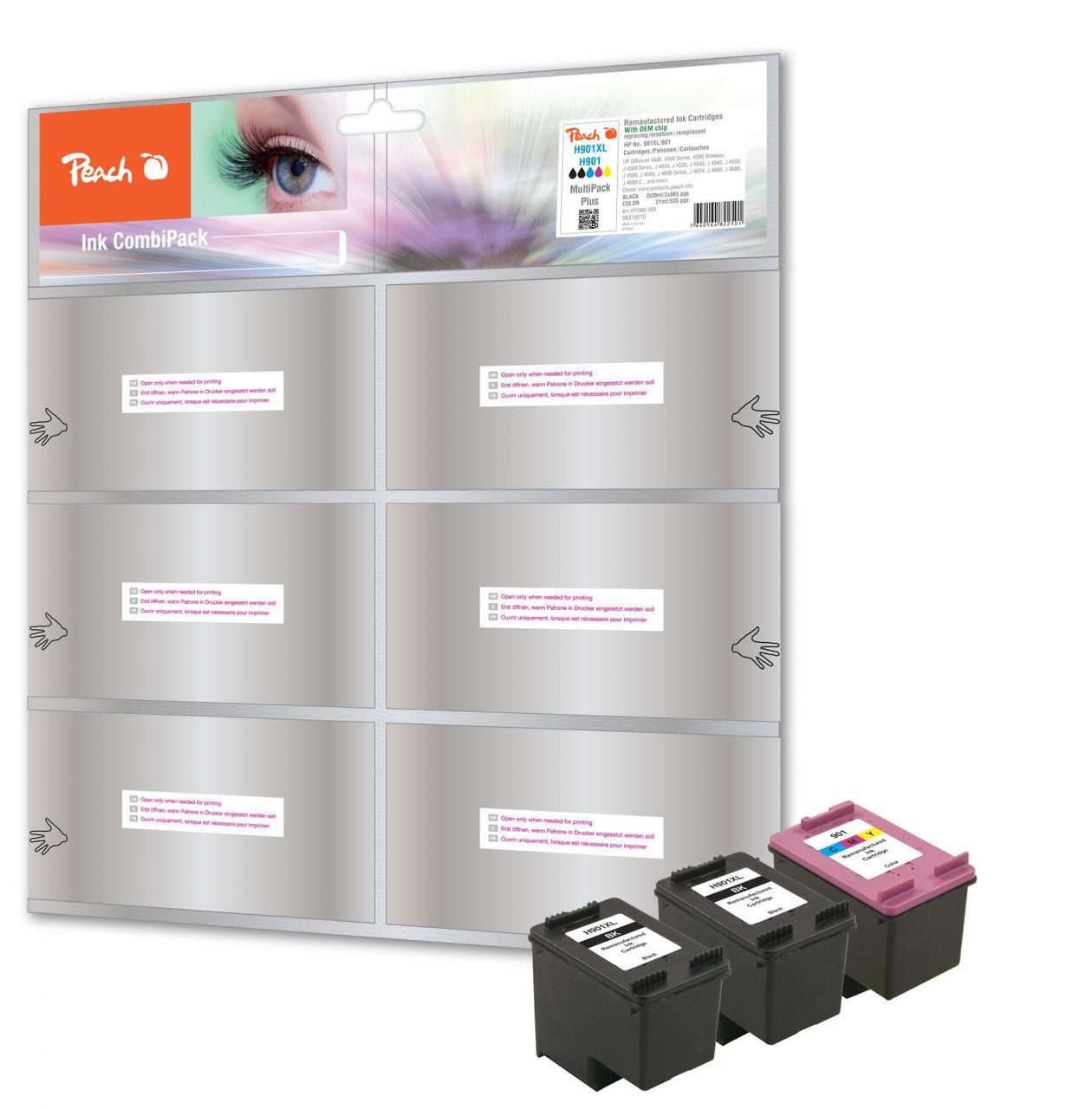 Peach Spar Pack Plus Druckköpfe ersetzt HP No. 901XL