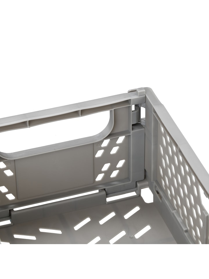 relaxdays 2 x Klappbox in Grau - (B)25 x (H)10 x (T)16,5 cm günstig kaufen onesize