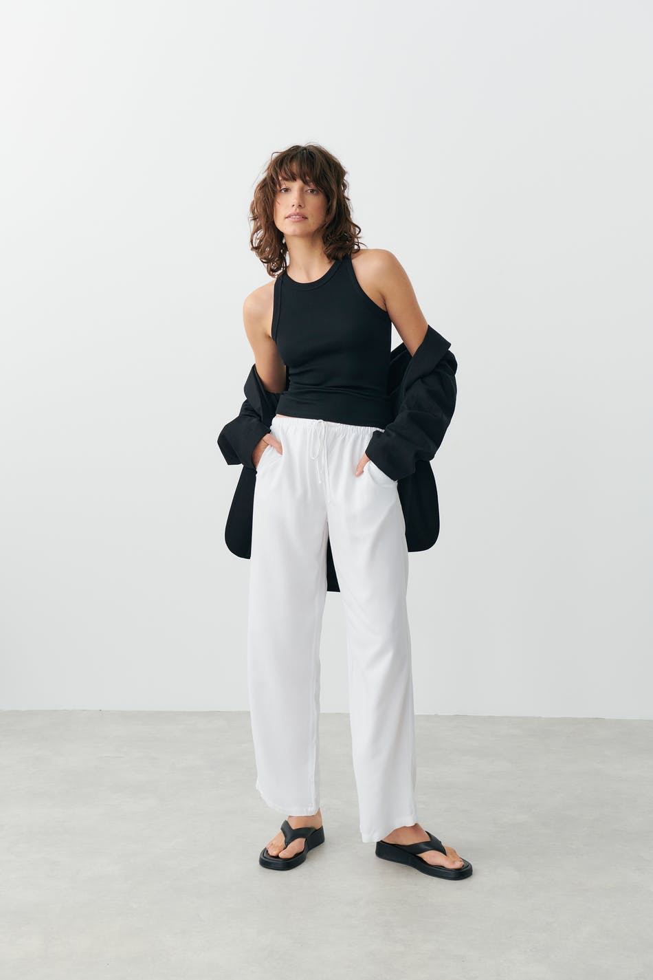 Linen mix trousers