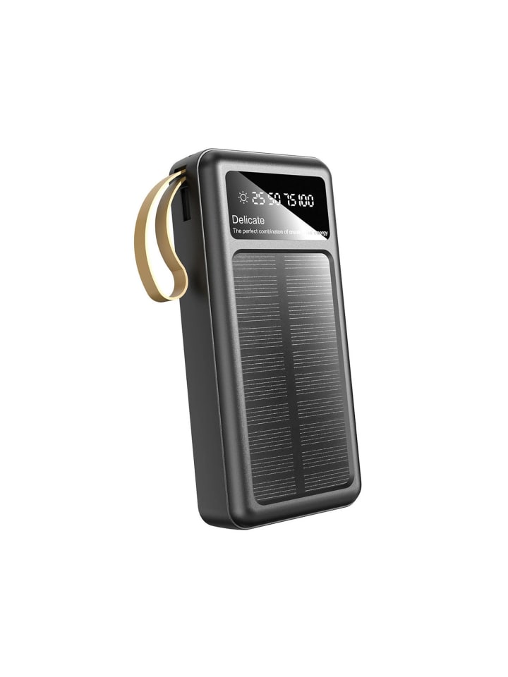 COFI 1453 Dudao K18  Solar-Powerbank USB-A / USB-C / i-Phone / Micro-USB in Schwarz günstig kaufen onesize