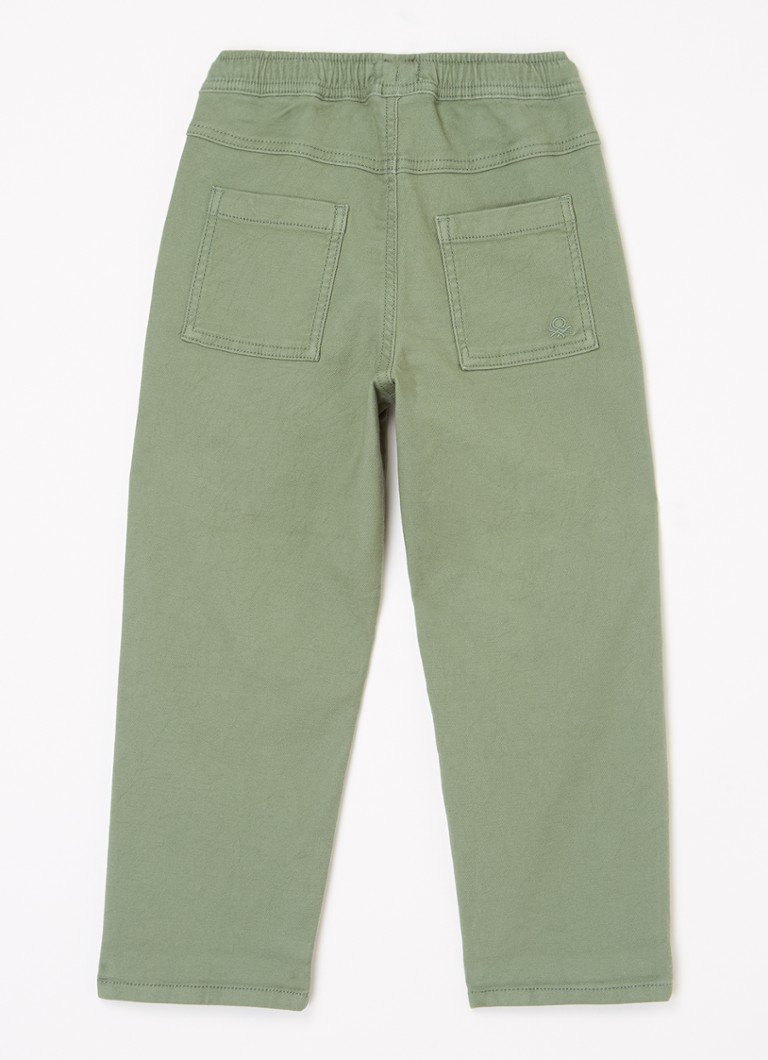 Pantaloni cargo Benetton, drepți, cu un strop de lyocell.
