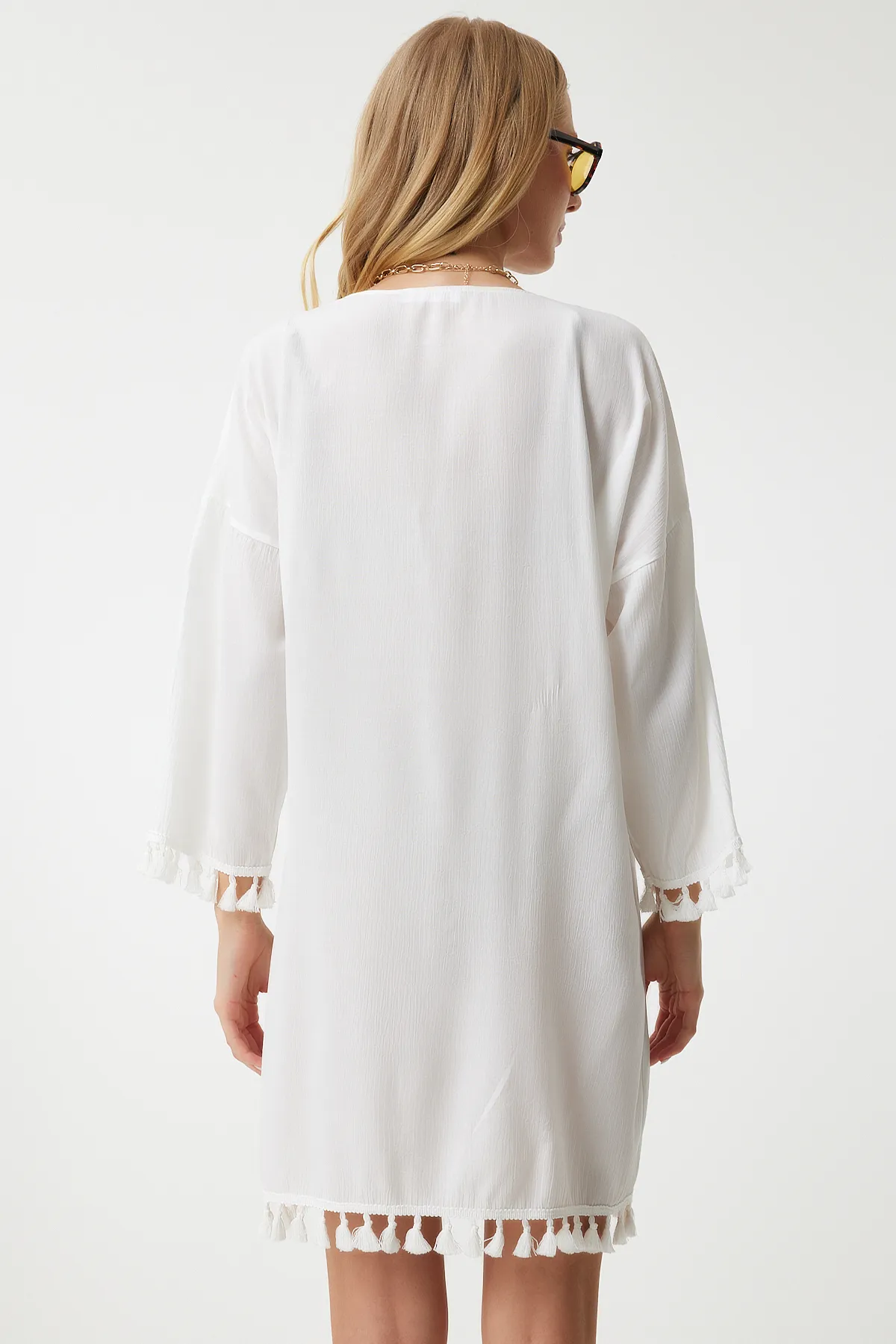 Happiness İstanbul  Kimono & Kaftan - Weiß - Regular Fit