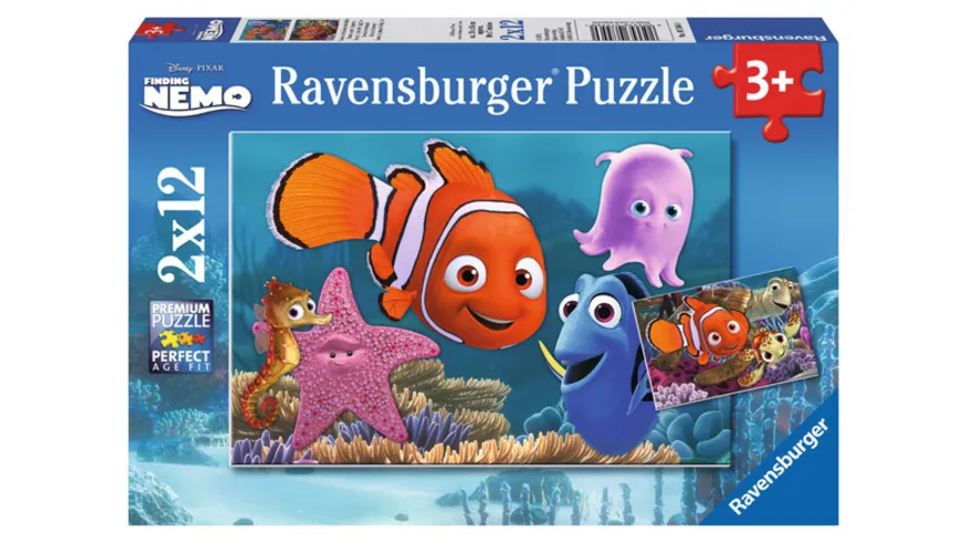Ravensburger Puzzle - Nemo kleine Ausreisser, 2x12 Teile