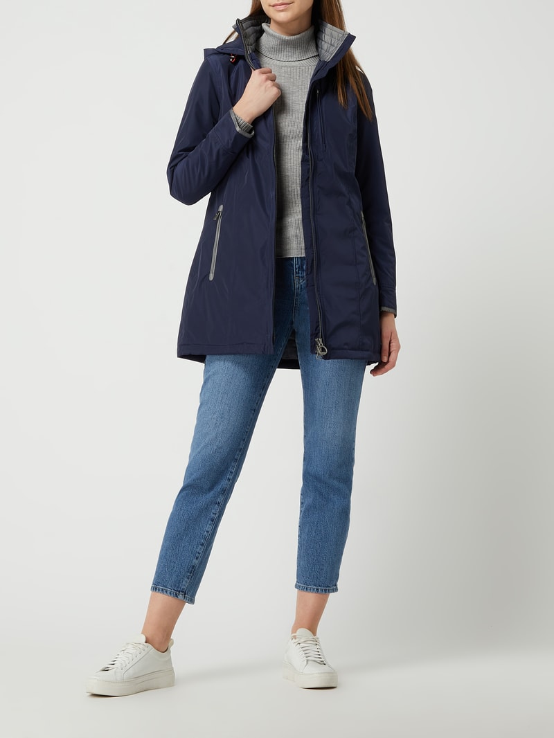 Jacke mit Label-Detail Modell 'STOCKHOLM' in dunkelblau