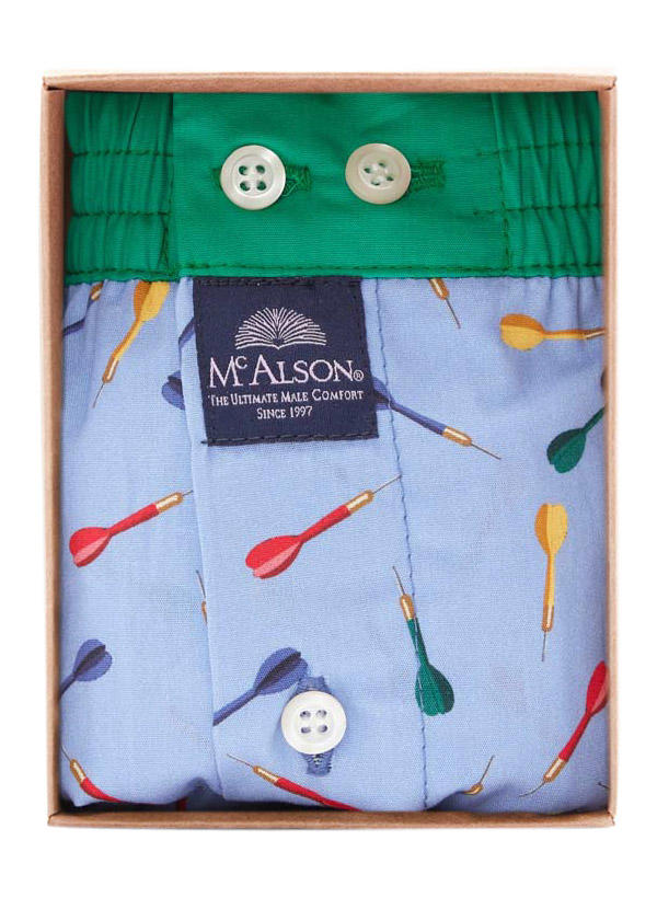 MC ALSON, Boxershorts, Baumwolle, hellblau gemustert