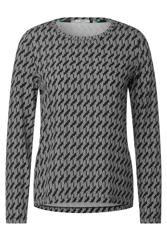 CECIL Langarmshirt im Materialmix