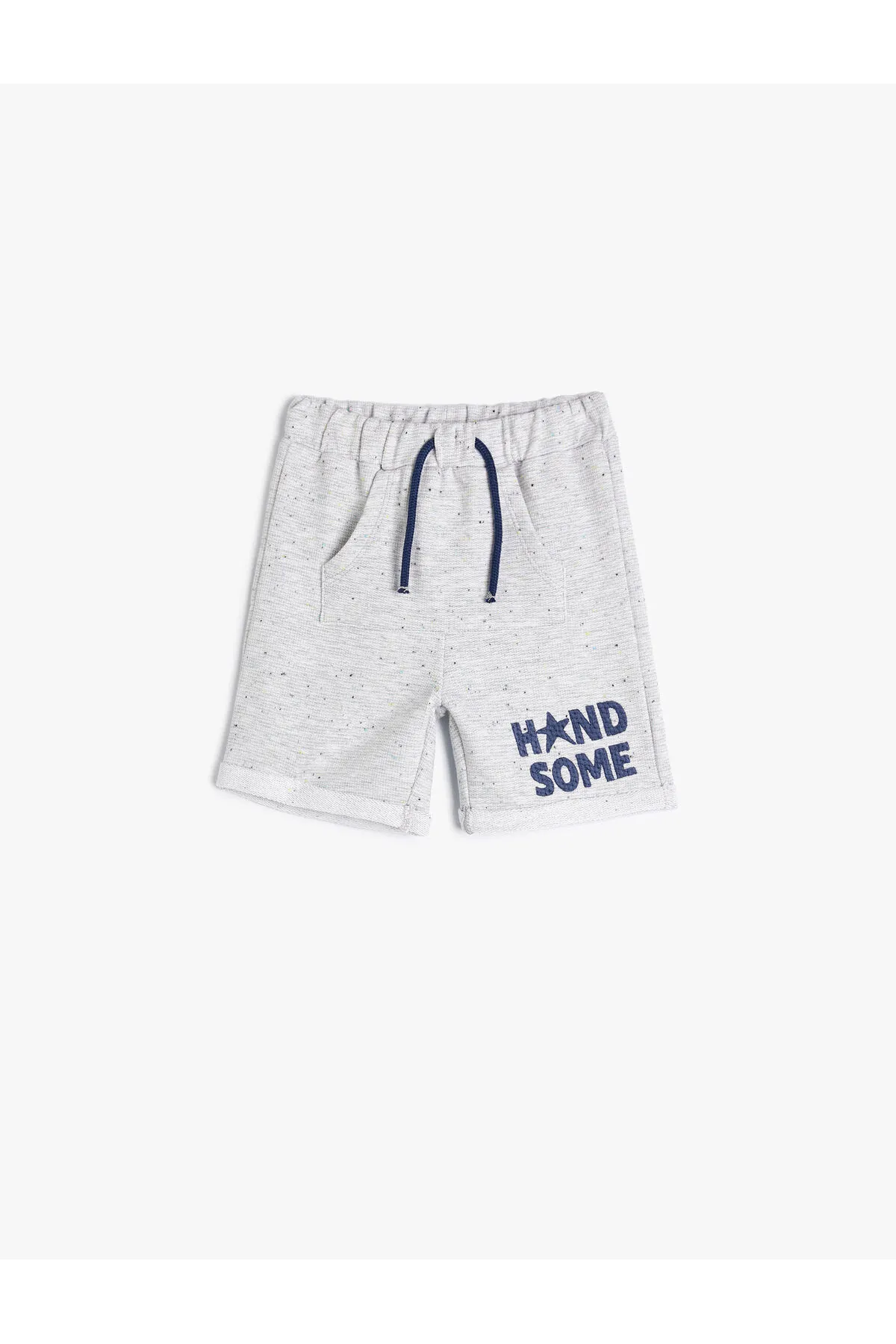 Koton  Shorts mit Kängurutasche, Bindegürtel und Stickerei-Detail aus Baumwolle