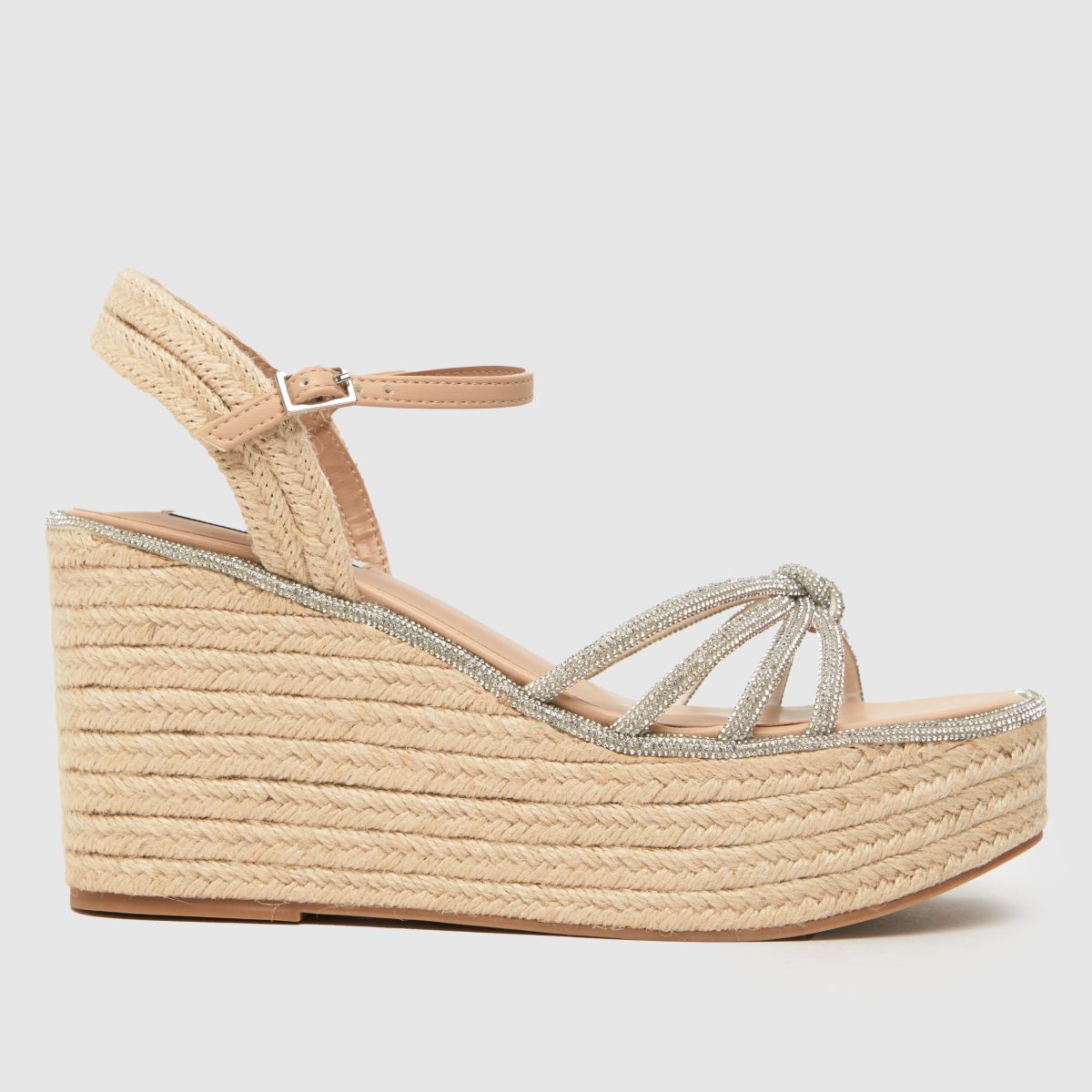 Steve Madden ezüst színű, ápolt, ék alakú szandál