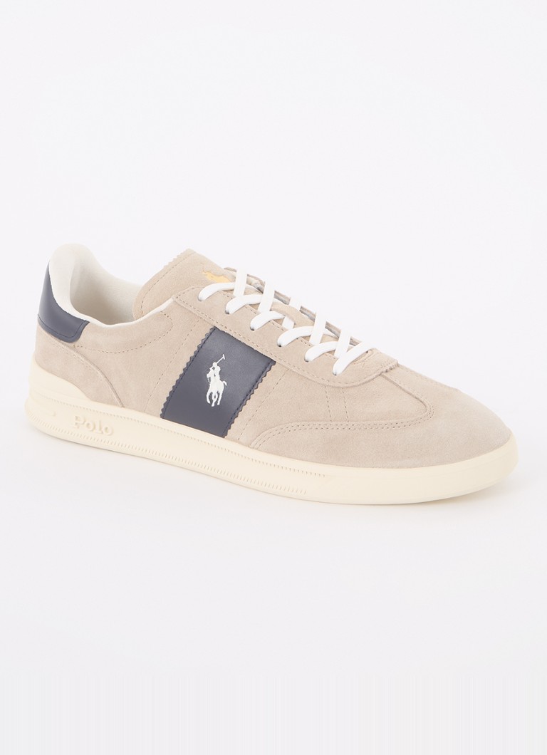 Ralph Lauren semsket skinnsneaker med logo