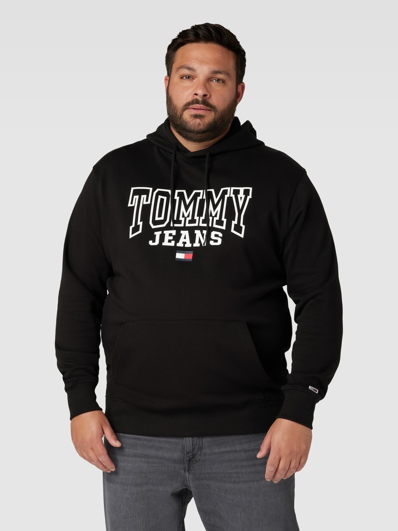 PLUS SIZE Hoodie mit Label-Print in schwarz