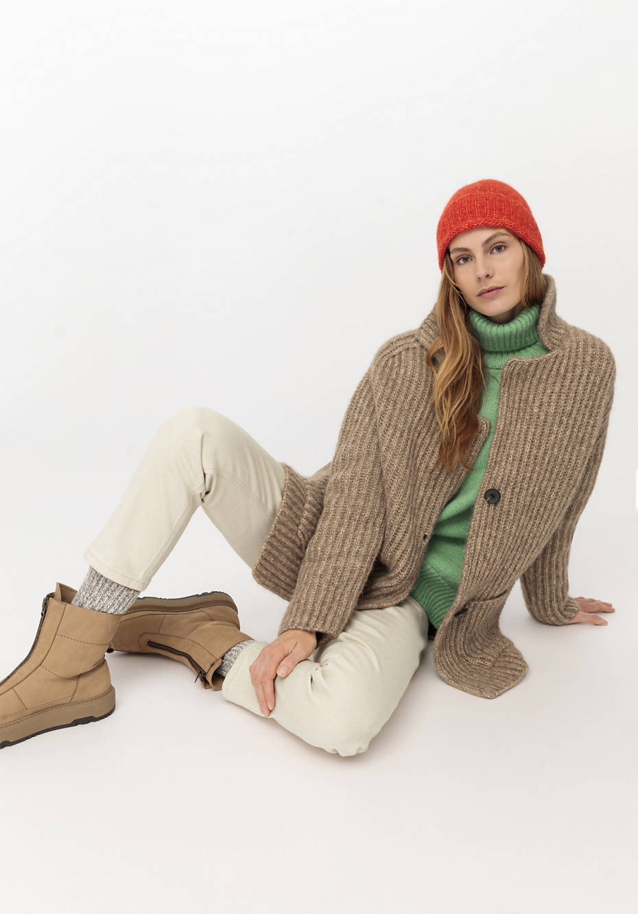 Strickjacke aus Alpaka mit Bio-Baumwolle